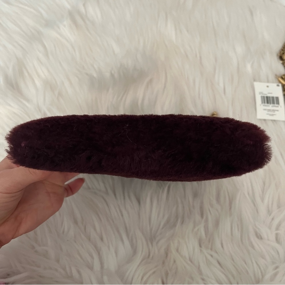 Coach Drawstring Shearling Pouch in Burgundy/Sangria - Picture 16 of 16